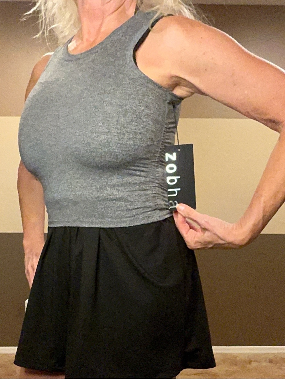 ✨ NWT Zobha Saydee Athletic Tank Top in Heather Black - Size Medium